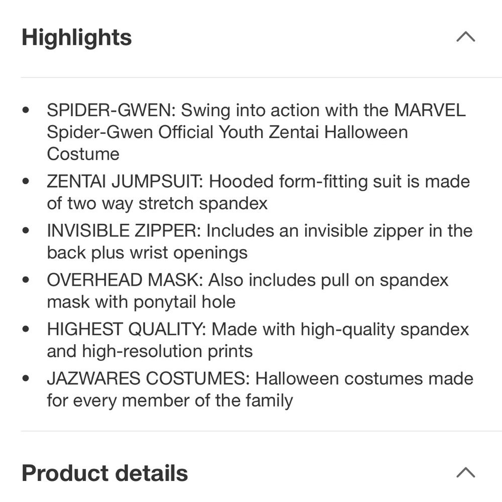 Kids Spider Gwen Costume - Picture 14 of 16